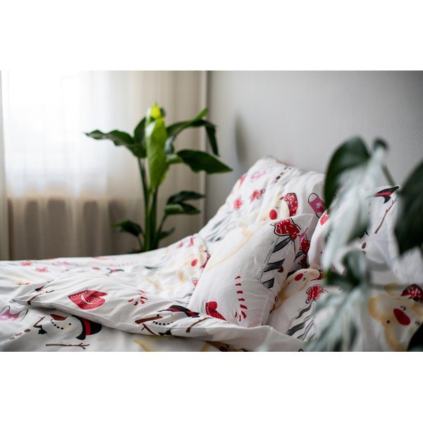 Snowman karácsonyi pamut ágyneműhuzat, 140 x 200 cm - Cotton House-image-2