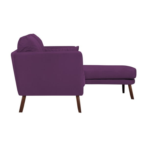 Elena sötétlila háromszemélyes kanapé, fekvőfotellel a jobb oldalon - Mazzini Sofas-image-3