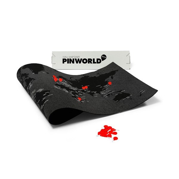 Pin World Mini fekete falitérkép, 77 x 48 cm - Palomar-image-3