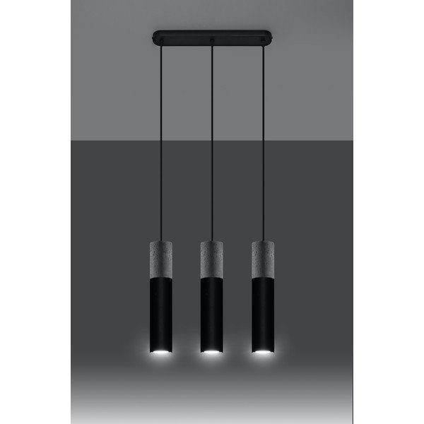 Edo fekete-szürke függőlámpa, hosszúság 40 cm - Sollux-image-1