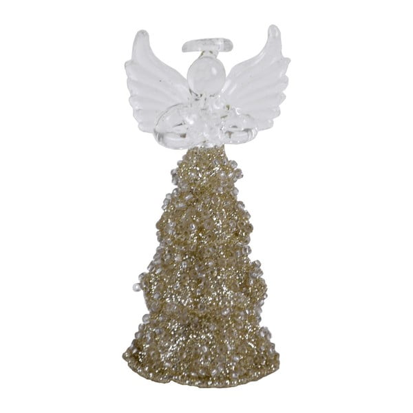 Fina arany színű dekorációs üveg angyal, magassága 9 cm - Ego Dekor