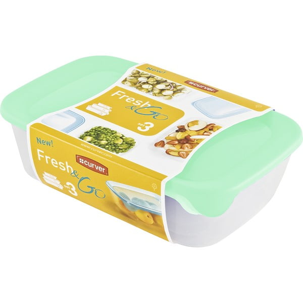 Fresh&Go 3 db-os zöld élelmiszertartó doboz szett - Curver