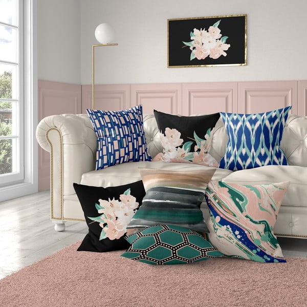 Honey Artsy kék-rózsaszín párnahuzat, 43 x 43 cm - Mike & Co. NEW YORK-image-1