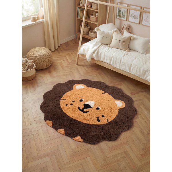 Narancssárga-barna mosható-kézi szövésű pamut gyerek szőnyeg 112x120 cm Snuggle Lea – Hanse Home-image-1