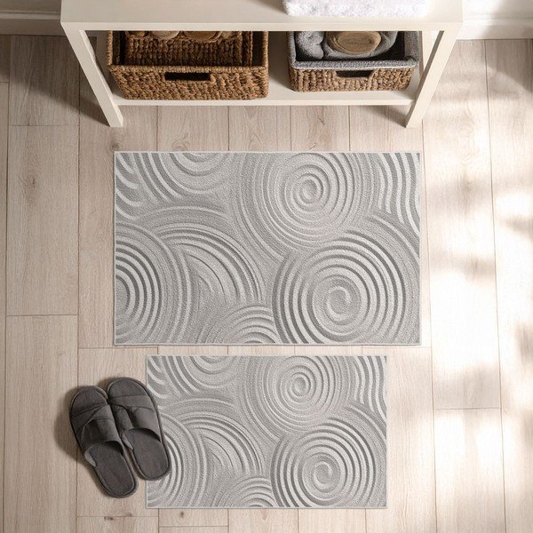 Világosszürke fürdőszobai kilépő szett 2 db-os 60x100 cm – Foutastic-image-2