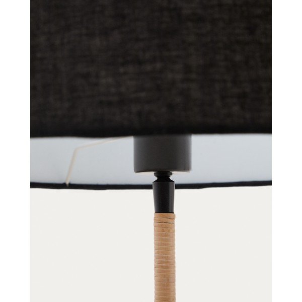 Fekete állólámpa textil búrával (magasság 160 cm) Canar – Kave Home-image-3