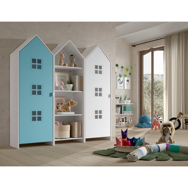 Fehér-világoskék nyitott gyerek ruhásszekrény 173x171,5 cm CASAMI BRUGES – Vipack-image-1