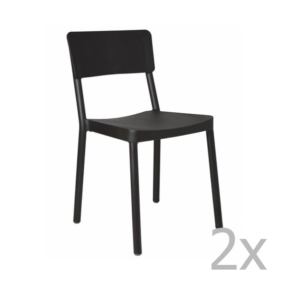 Lisboa fekete kerti szék, 2 darab - Resol