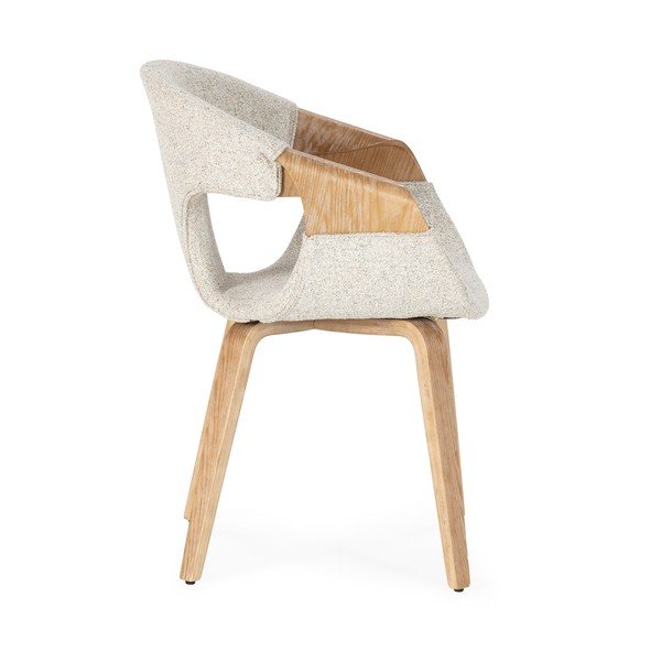 Bézs kárpitozott karfás étkezőfotel szett 2 db-os Elif – MOME-image-4