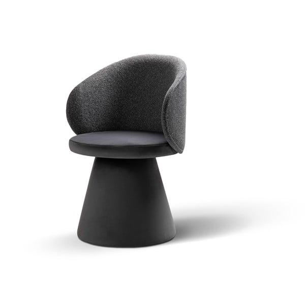 Sötétszürke bársony fotel Inez – Micadoni -image-2