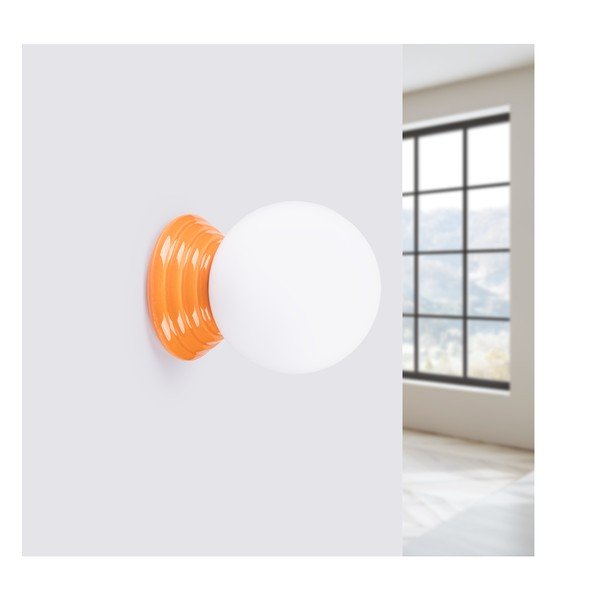 Narancssárga kerámia fali lámpa ø 12 cm Farsa – Sollux-image-4