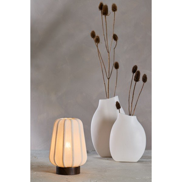 Fehér fém asztali lámpa textil búrával (magasság 29 cm) Bibia – Light & Living-image-1