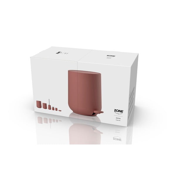 Világospiros műanyag pedálos szemetes 3 l Nova – Zone-image-3