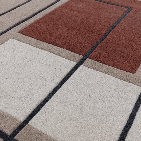Téglavörös-bézs gyapjú szőnyeg 120x170 cm Reef – Asiatic Carpets-image-1