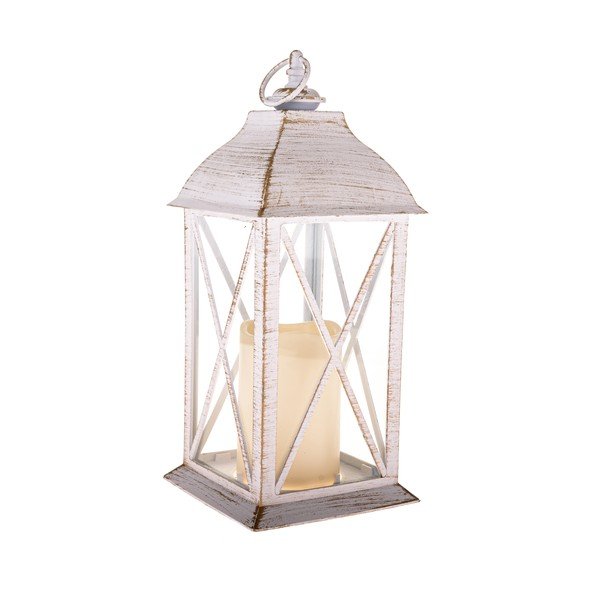 Fehér elemmel működő LED lámpás (magasság 30,5 cm) – Dakls
