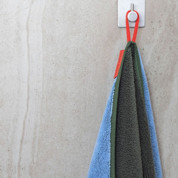 Sötétzöld-kék frottír bio pamut törölköző 50x90 cm Soft – Mette Ditmer Denmark-image-2