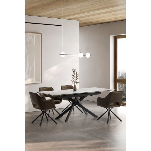 Bővíthető étkezőasztal kerámia asztallappal, hosszabbító asztallappal 89,5x160 cm Belma – Marckeric-image-2