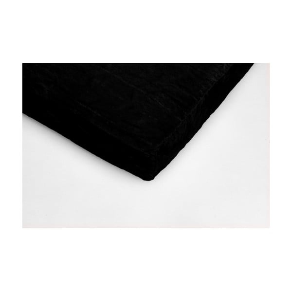 Fekete mikroplüss lepedő, 90 x 200 cm - My House