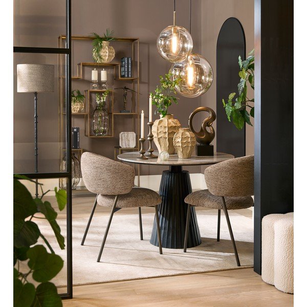 Kerek étkezőasztal márvány asztallappal ø 100 cm Rianne – Light & Living-image-1