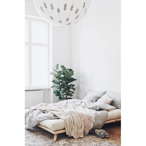 Fekete borovi fenyő franciaágy ágyráccsal 160x200 cm Senza – Karup Design-image-4