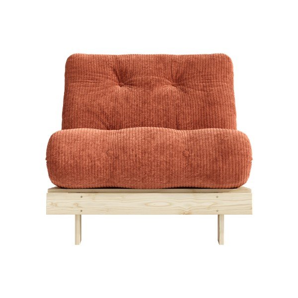 Terrakotta színű kinyitható kordbársony futon fotel Roots – Karup-image-3