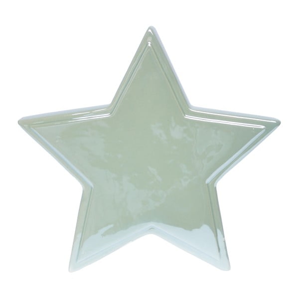 Estrella zöld kerámia dekoráció, hossz 21,5 cm - Ewax