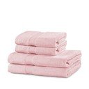 Világos rózsaszín frottír pamut törölköző és fürdőlepedő készlet 4 db-os Marina – DecoKing