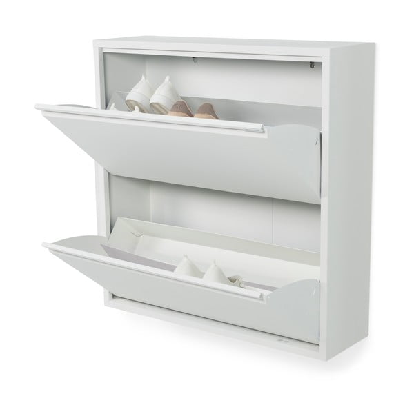 Fehér fém billenő ajtós cipőtartó 75x77,5x22,5 cm Billy – Spinder Design-image-2