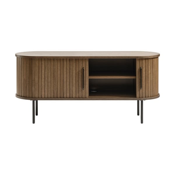 Barna TV-állvány tölgyfa dekorral 120x56 cm Nola – Unique Furniture-image-4