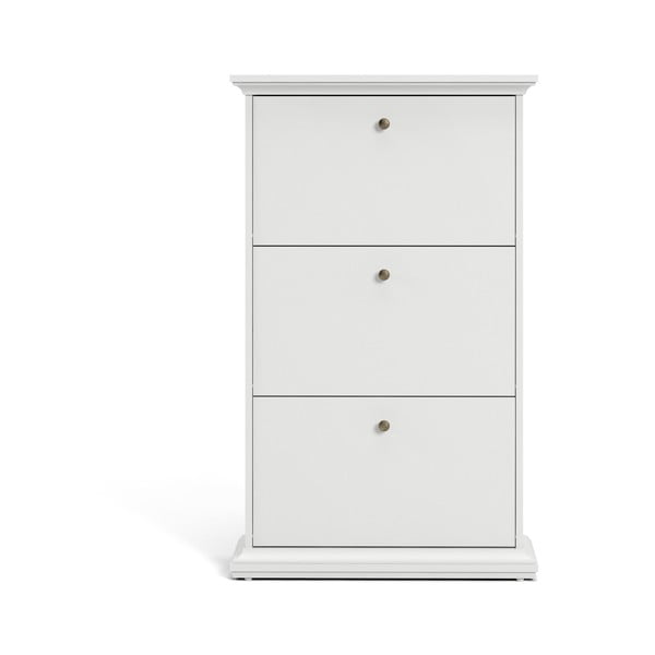 Fehér billenő ajtós cipőtartó Paris – Tvilum-image-3