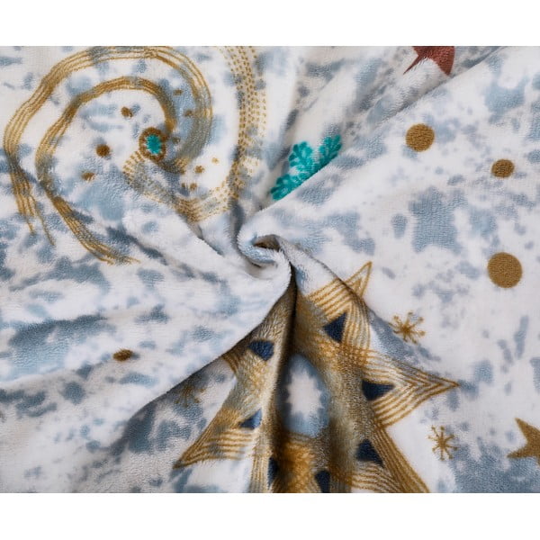 Fehér-kék egyszemélyes mikroplüss ágyneműhuzat 140x200 cm Estrellas – My House-image-1