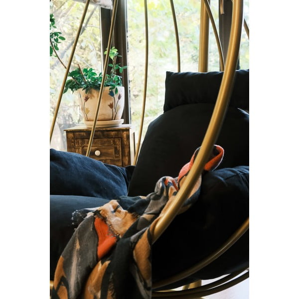 Fekete-aranyszínű kerti függőfotel Damla – Floriane Garden-image-1