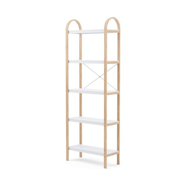 Fehér-natúr színű polcos állvány  egzotikus fa dekorral 61x170 cm Bellwood – Umbra-image-3