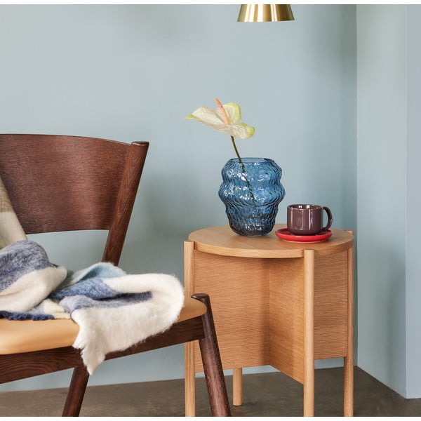 Világoskék üveg kézzel készített váza (magasság 18 cm) Aurora – Hübsch-image-1