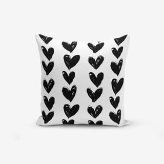 Black Heart pamutkeverék párnahuzat, 45 x 45 cm - Minimalist Cushion Covers