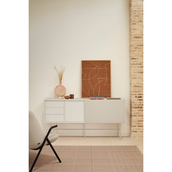 Bézs-krémszínű alacsony komód tolóajtóval 180x91 cm Nube – Teulat-image-1