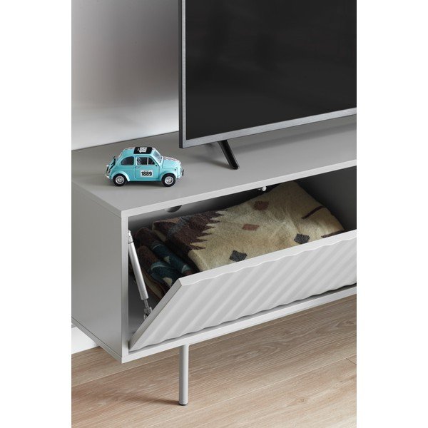 Szürke-natúr színű TV-állvány tölgyfa dekorral 140x52 cm Sierra – Teulat-image-2