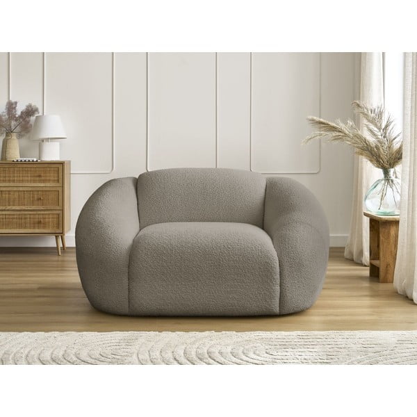 Szürkésbarna buklé fotel Tina – Bobochic Paris-image-3