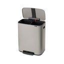 Világosszürke acél szelektív-pedálos szemetes 2x30 l Bo – Brabantia