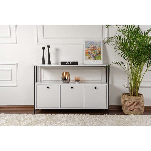 Fehér matt konzolasztal 29,5x120 cm Solace – Kalune Design-image-4