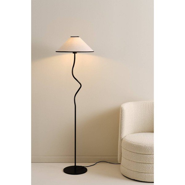 Fehér-fekete textil dimmelhető állólámpa (magasság 148 cm) Juliet – Jotex-image-1