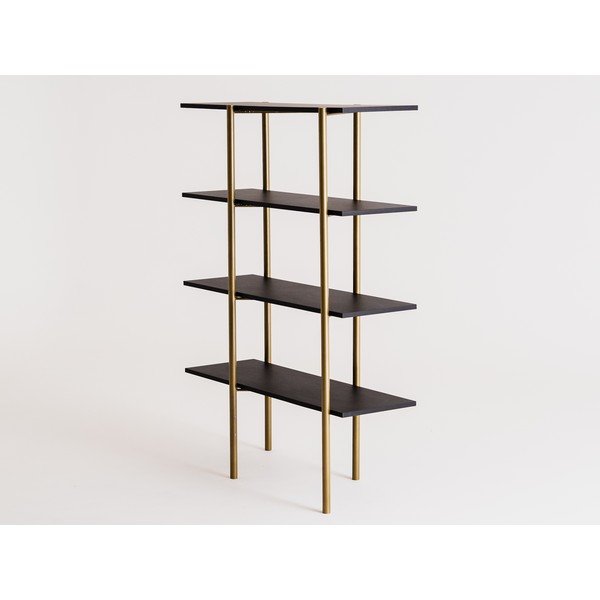 Fekete-aranyszínű könyvespolc 110x150 cm Rave - CustomForm-image-3