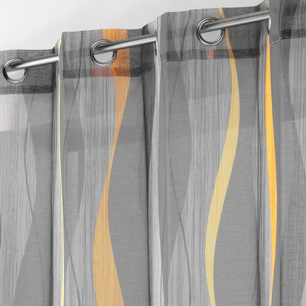 Szürke voile fényáteresztő függöny 140x240 cm Ondulys – douceur d'intérieur-image-1