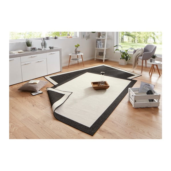 Panama fekete-krémszínű kültéri szőnyeg, 80 x 150 cm - NORTHRUGS-image-1