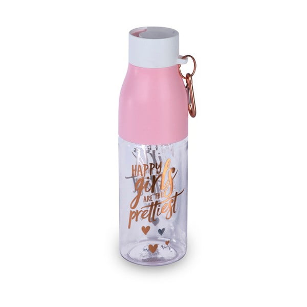 Happy rózsaszín palack karabinerrel, 750 ml - Tri-Coastal Design