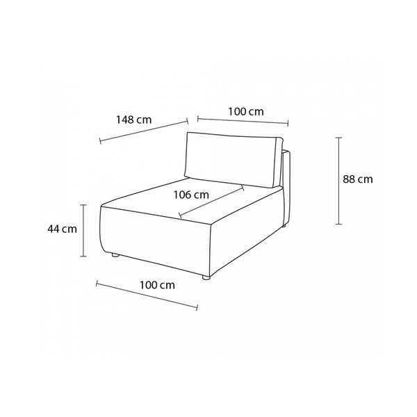 Téglavörös kordbársony kanapé modul (variálható) Nihad modular – Bobochic Paris-image-4
