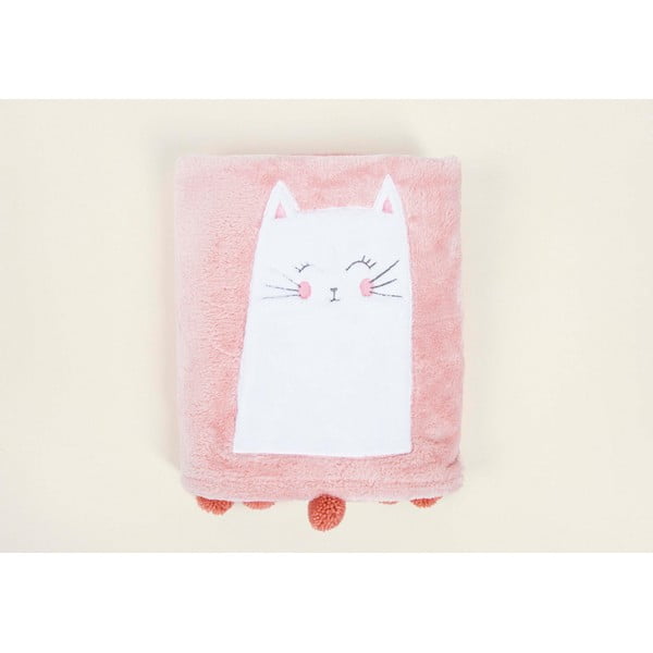 Rózsaszín pamut gyerek takaró 75x120 cm Kitty – Mijolnir