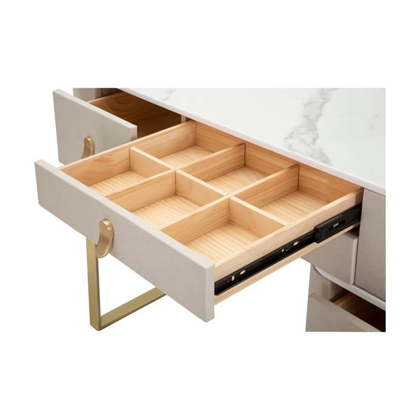 Bézs-aranyszínű konzolasztal 40x120 cm Beauty – Mauro Ferretti-image-1