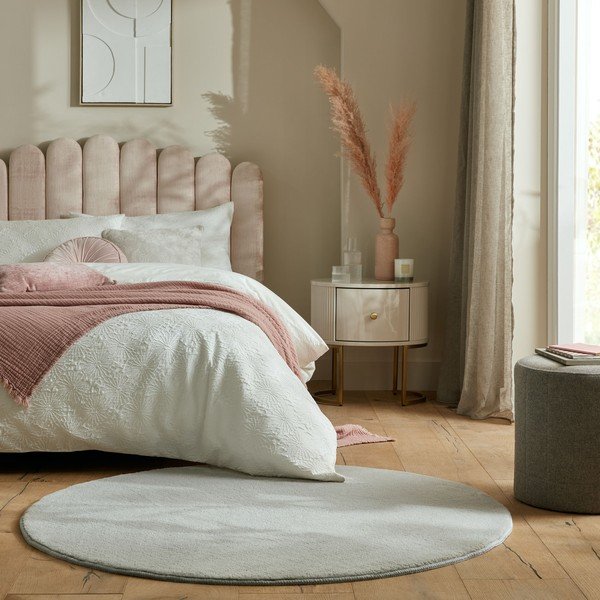 Világosszürke kerek szőnyeg 133x133 cm – Flair Rugs-image-1