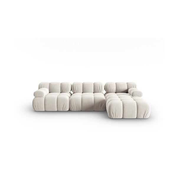 Bézs bársony kanapé 285 cm Bellis – Micadoni Home